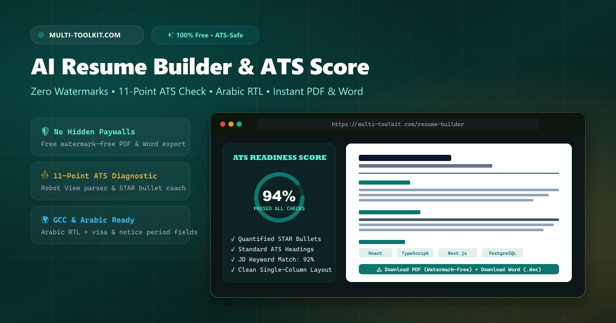AI Resume Builder ATS-Safe Banner