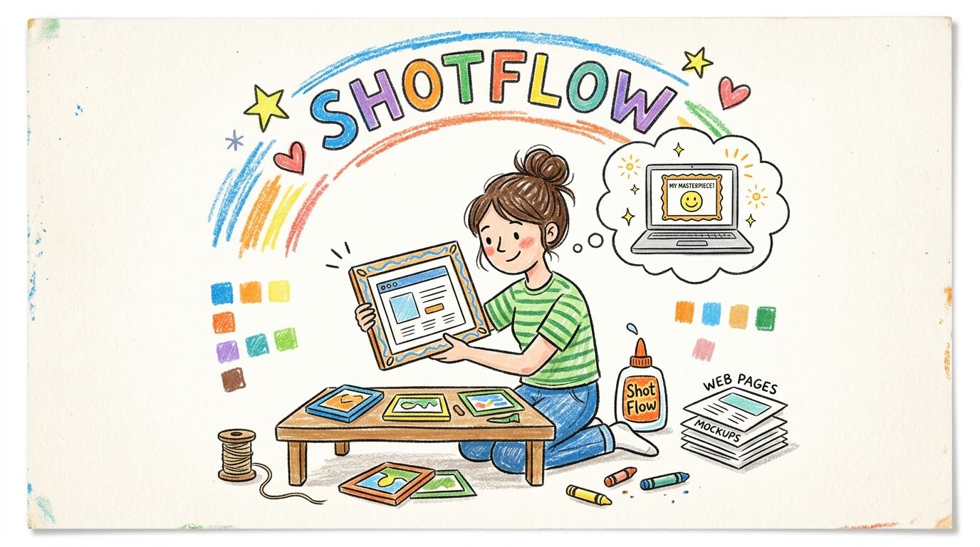 Illustration of a webpage screenshot being framed into a device mockup
